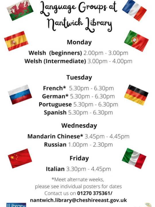 Language groups at Nantwich Library