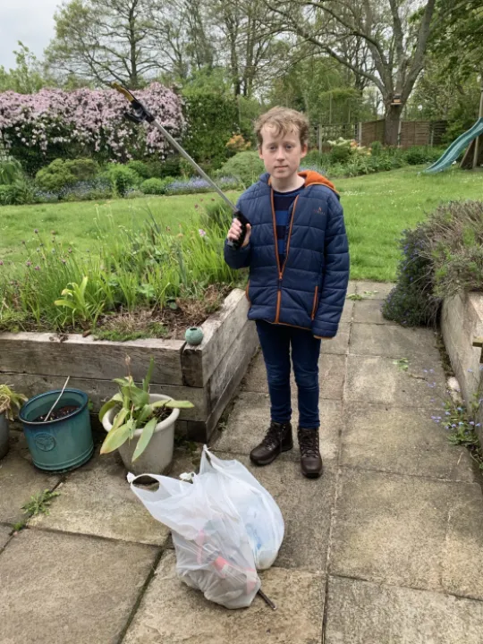 Bulkeley Boy Cleans Up Village