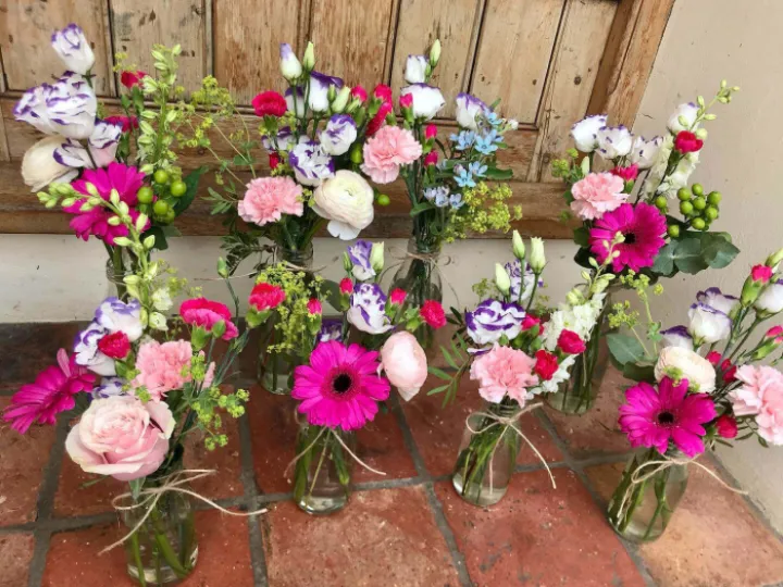 Milk Bottle Flowers