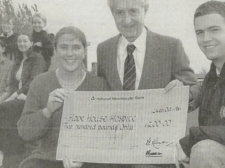 THR THS Cheque for Hope House Hospice Nov 1996 PhotoScan