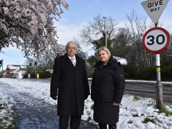 John Dwyer by speed sign