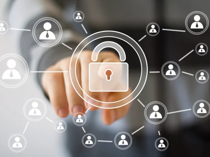 Finger presses electronic icons