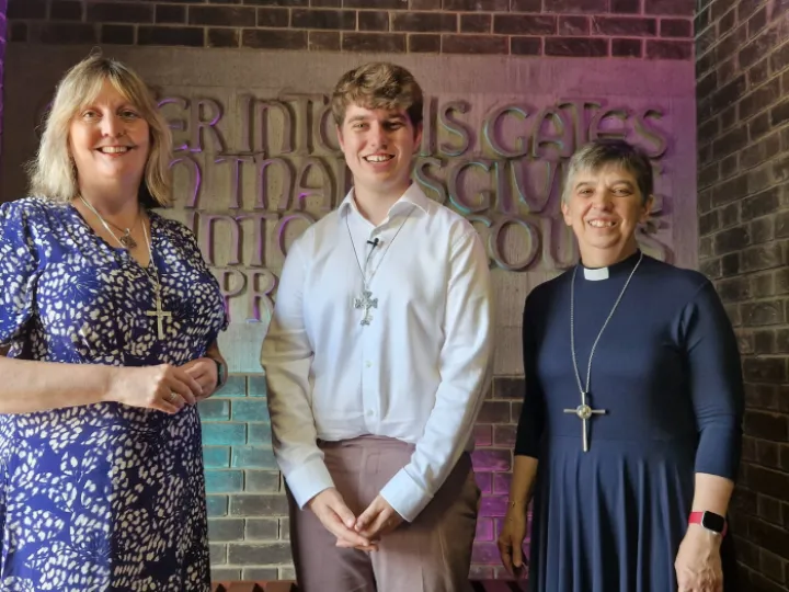 Tom Hart with President and Vice President of Conference
