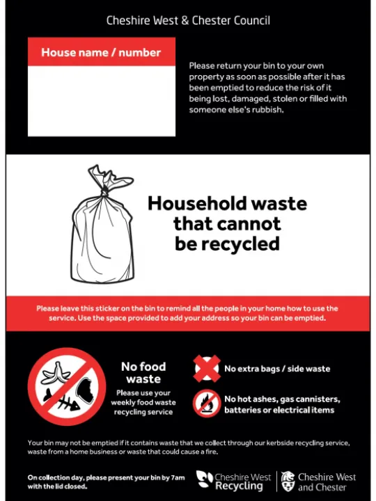 Black Waste Bin Sticker November 2023