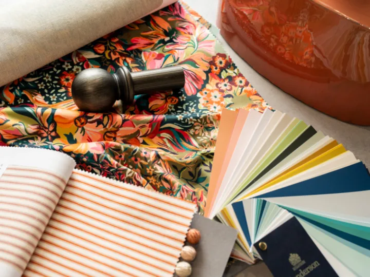 A display of designer fabrics