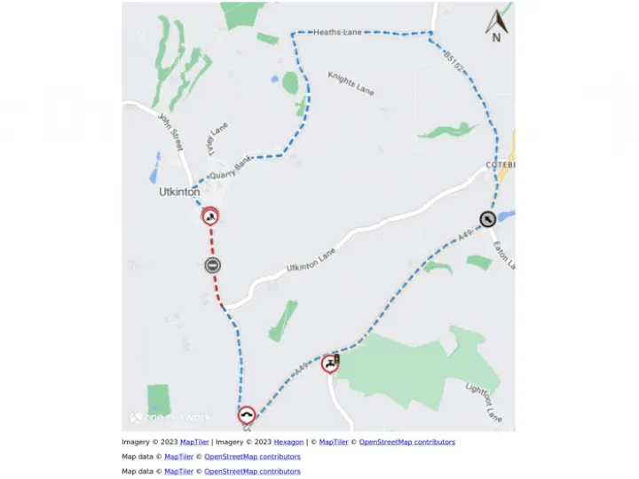 Road Closure John Street, Tarporley 14 March 4x3