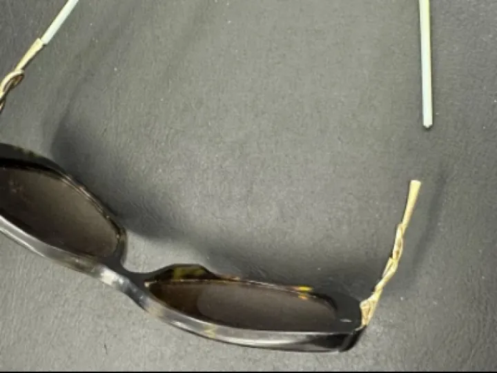 Damaged arm on sunglasses
