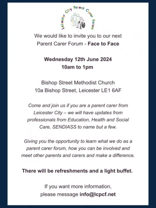 Lcpcf Parent Carer Forum June 2024 Invitation (002
