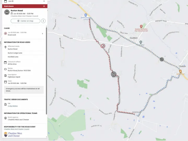 Road Closure – Burton Road – 180624