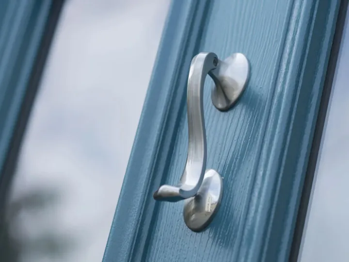 Door knocker on blue door