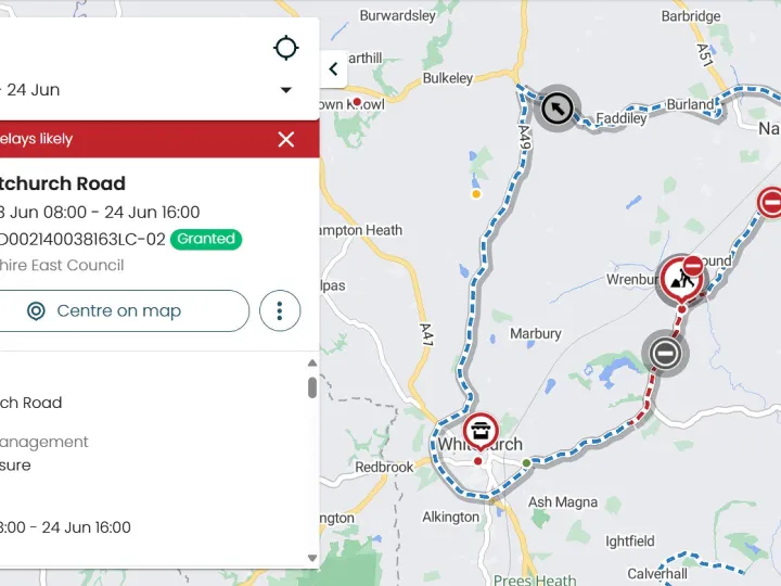 Road works June 2025