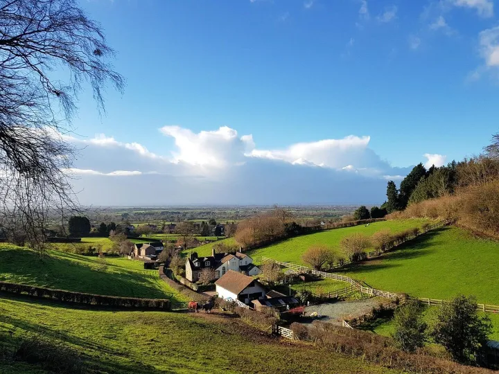 Cheshire, clouds, countryside, sunshine, nature, winter, tranquillity, blue sunshine