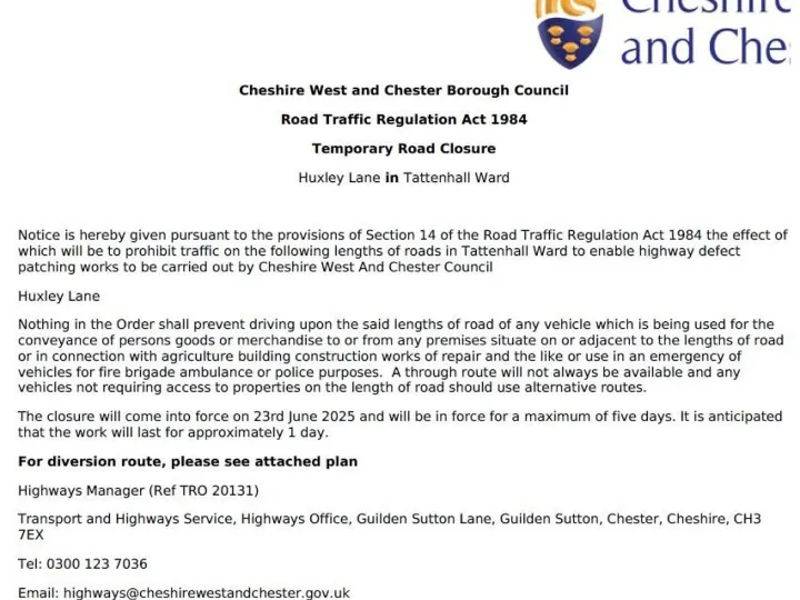 Huxley Road Closure 02