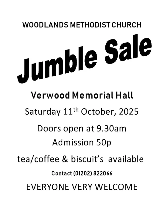 Woodlands Jumble Sale October 2025