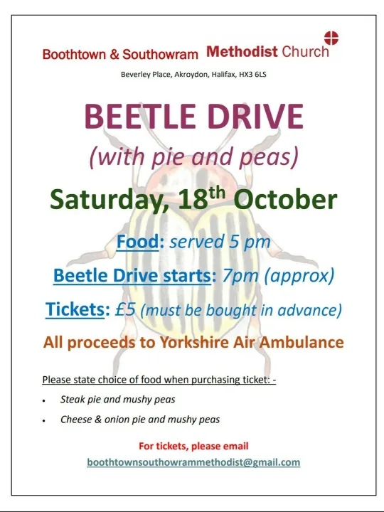 Beetle Drive & Supper Oct 25