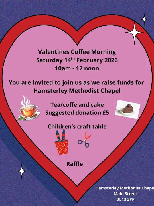 Valentines Coffee Morning At Hamsterley 14.02.2026