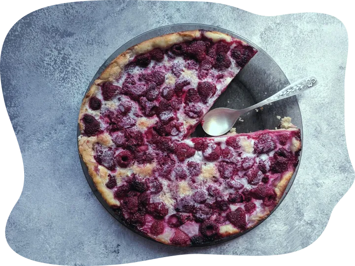 Tasty Raspberry Pie With a Slice Missing