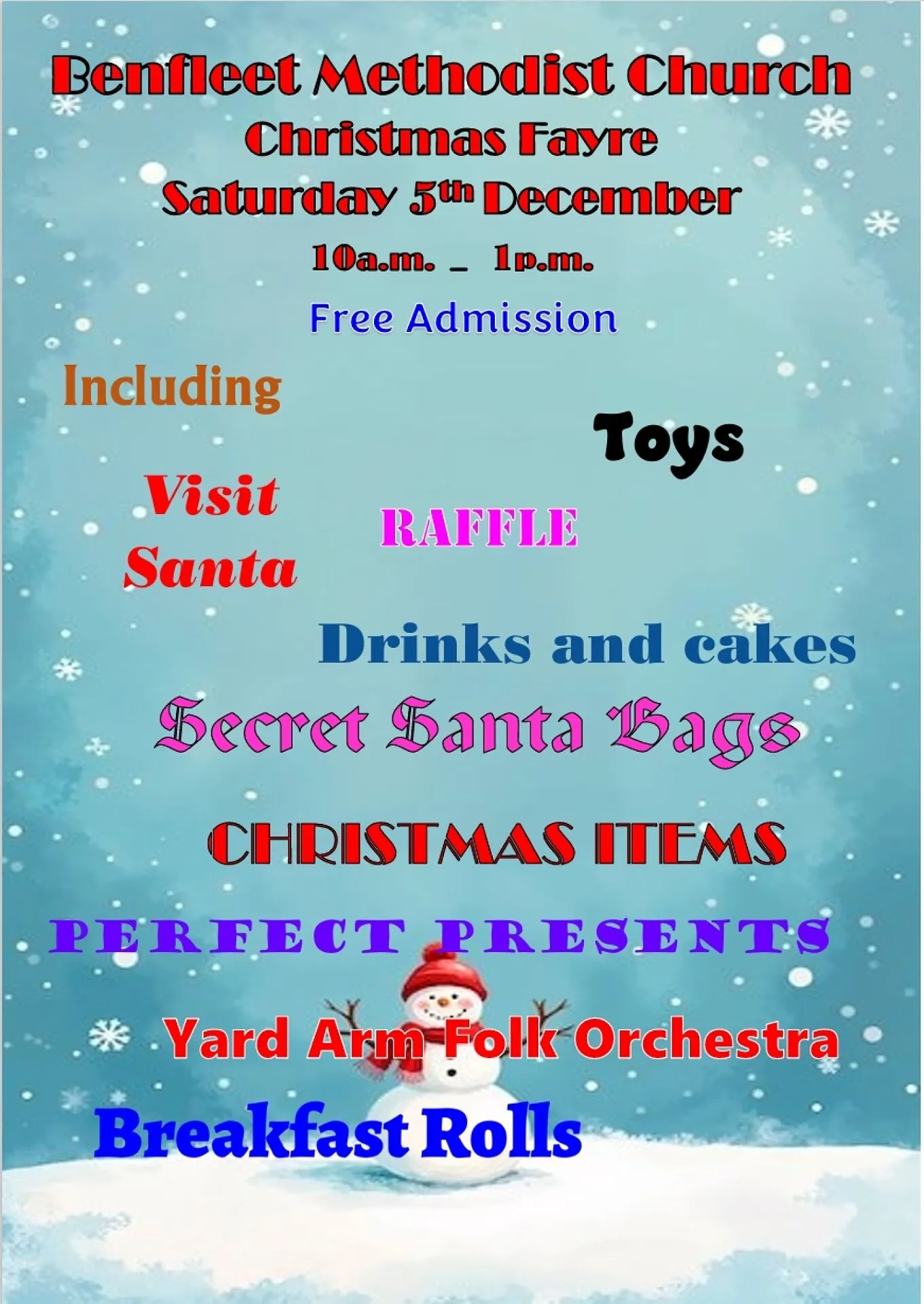 Benfleet Xmas Fayre Poster 2026