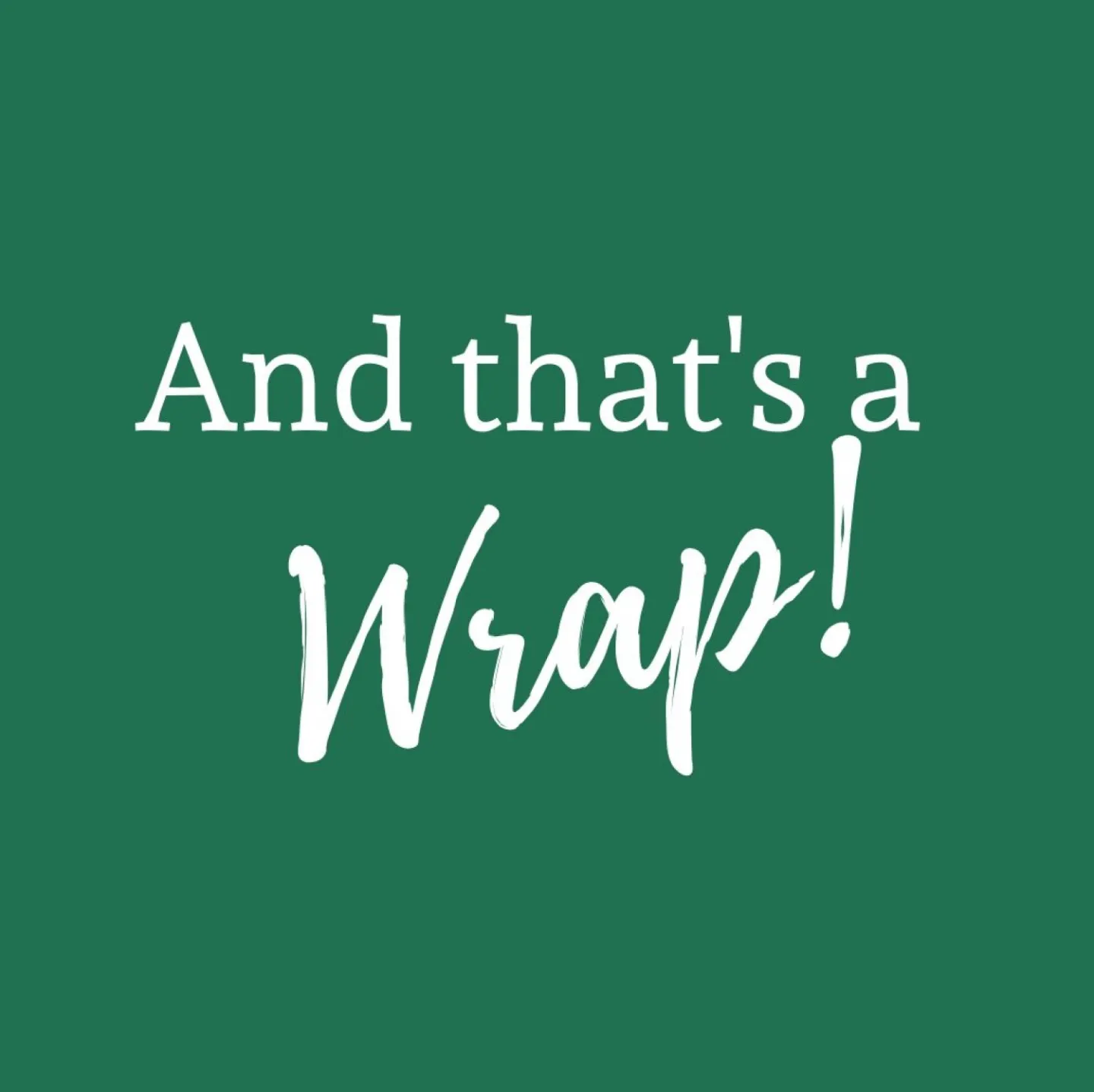 Thats a wrap &ndash; Lllovely