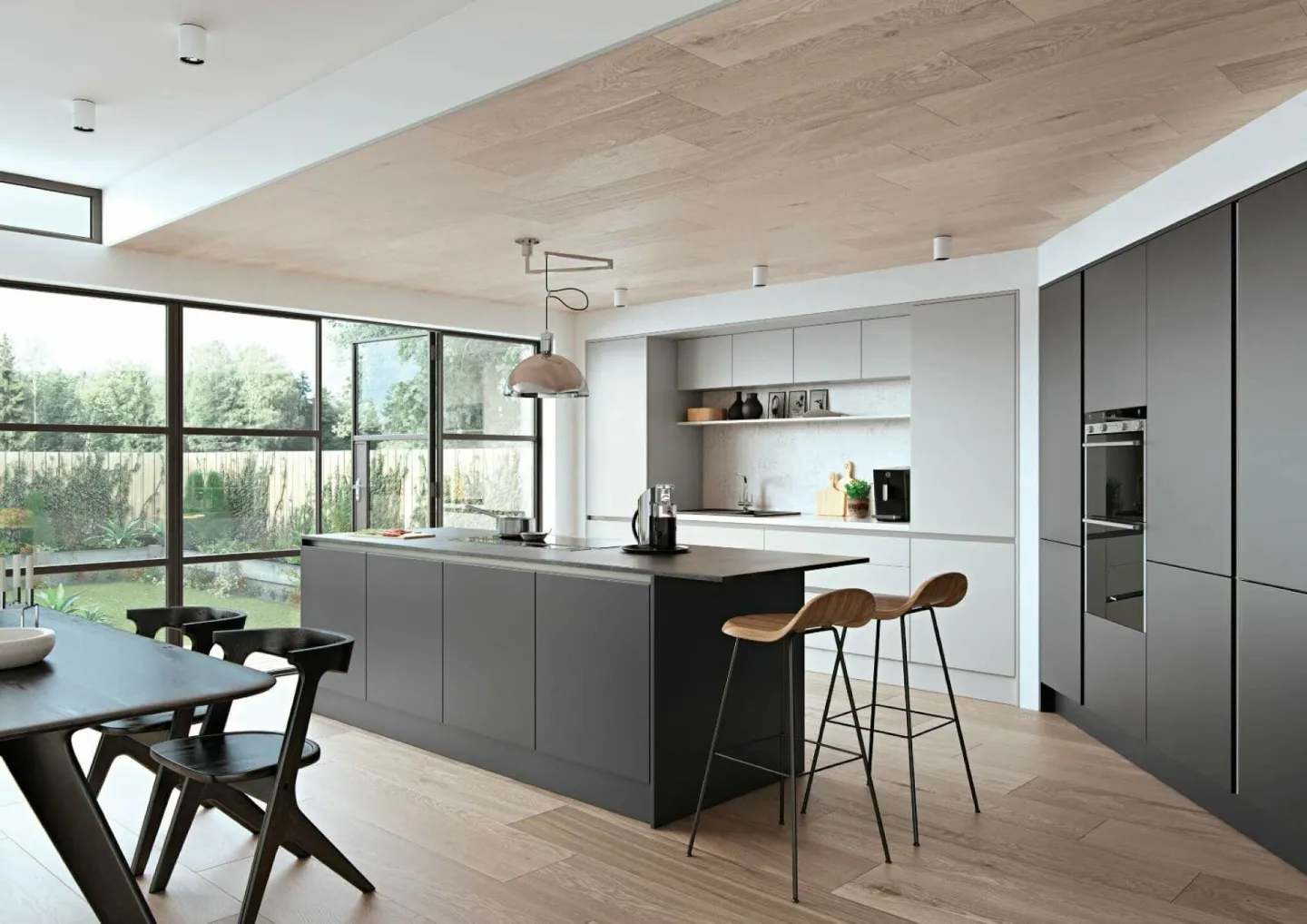 Alku Modern Handleless Matt Kitchen With Island 3