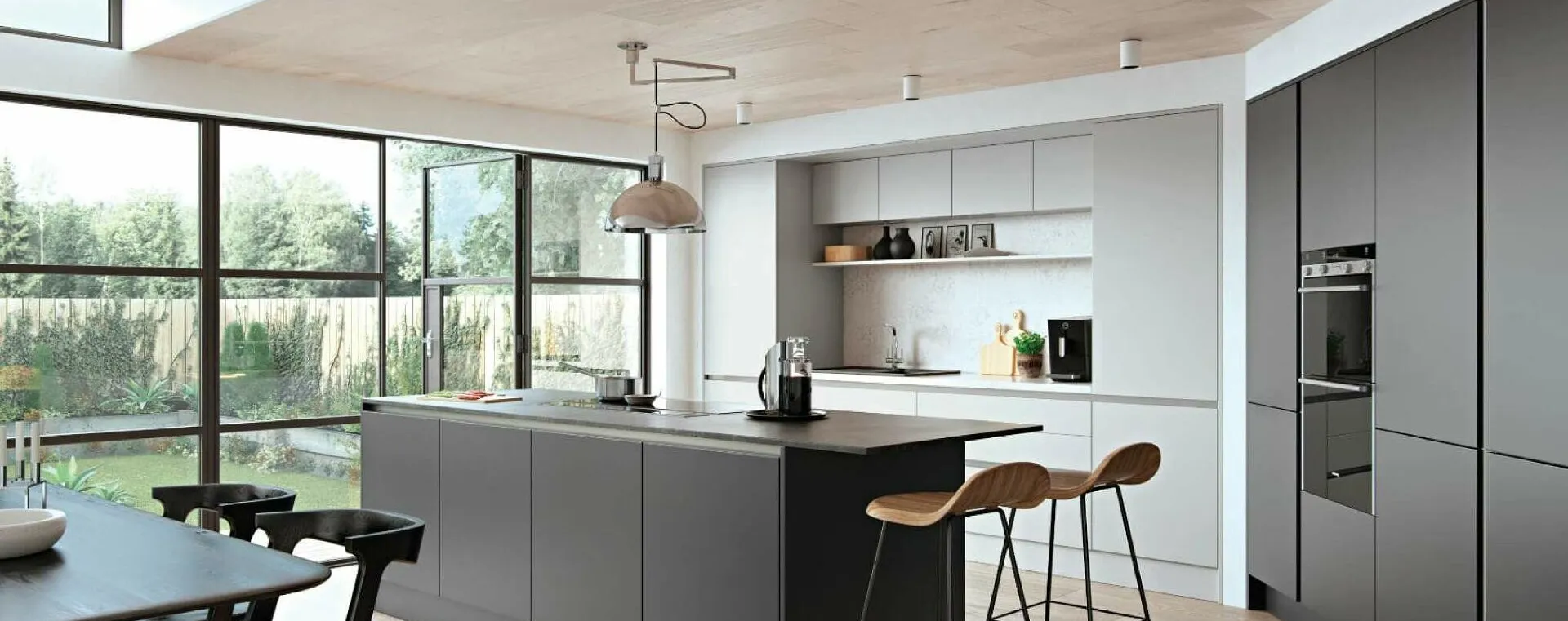 Alku Modern Handleless Matt Kitchen With Island 3
