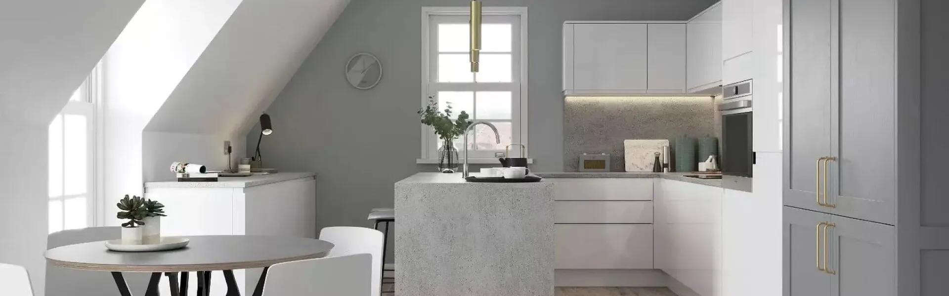 Alku Compact White Grey U-Shap