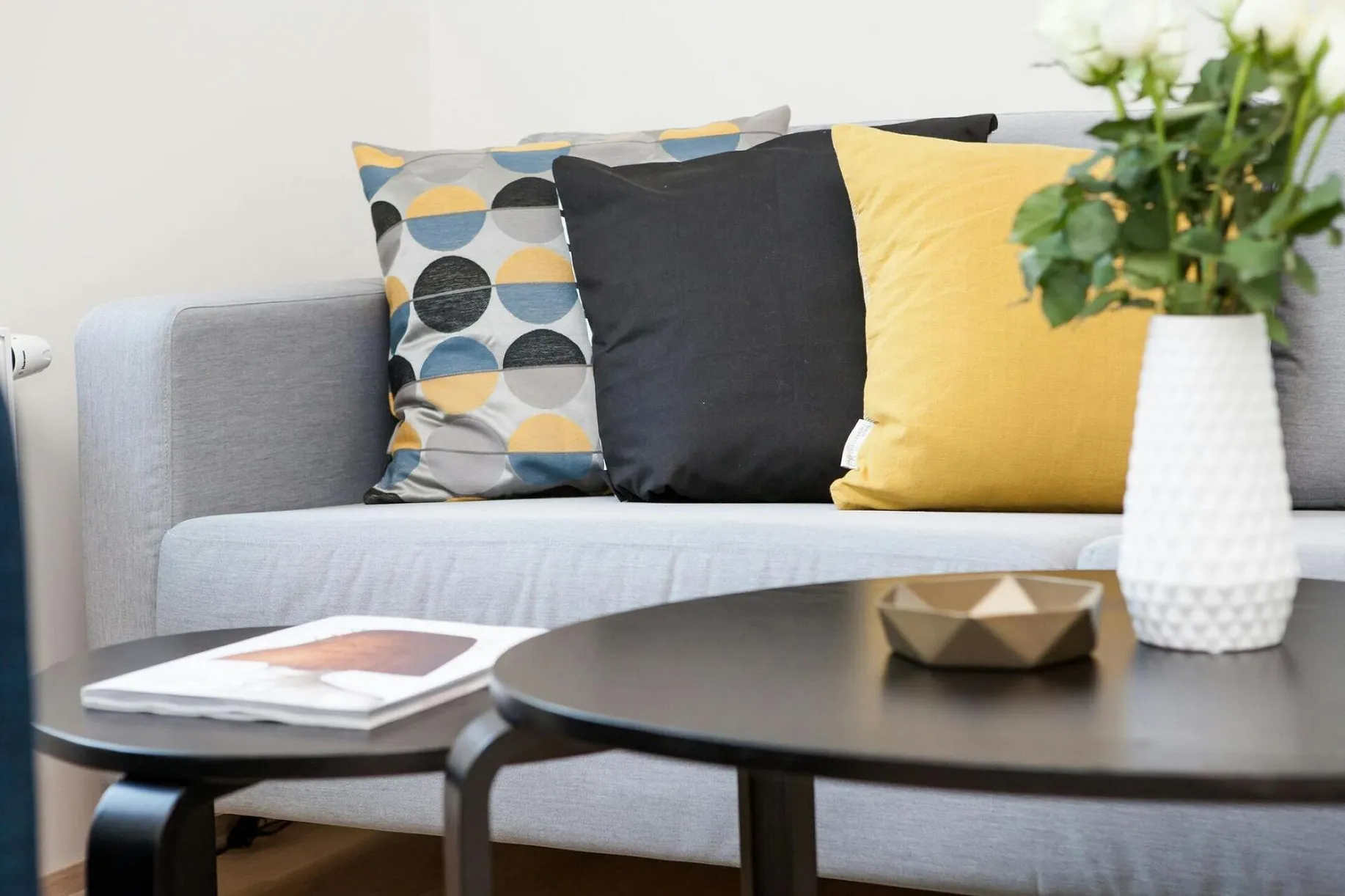 Contemporary living room interior featuring a