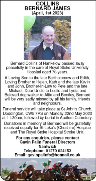 Bernard Collins Obituary Notice