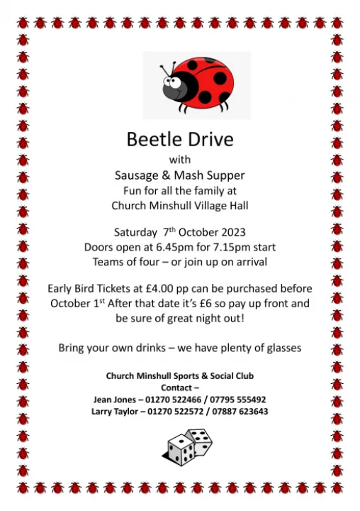 Beetle Drive poster 7 oct 2023