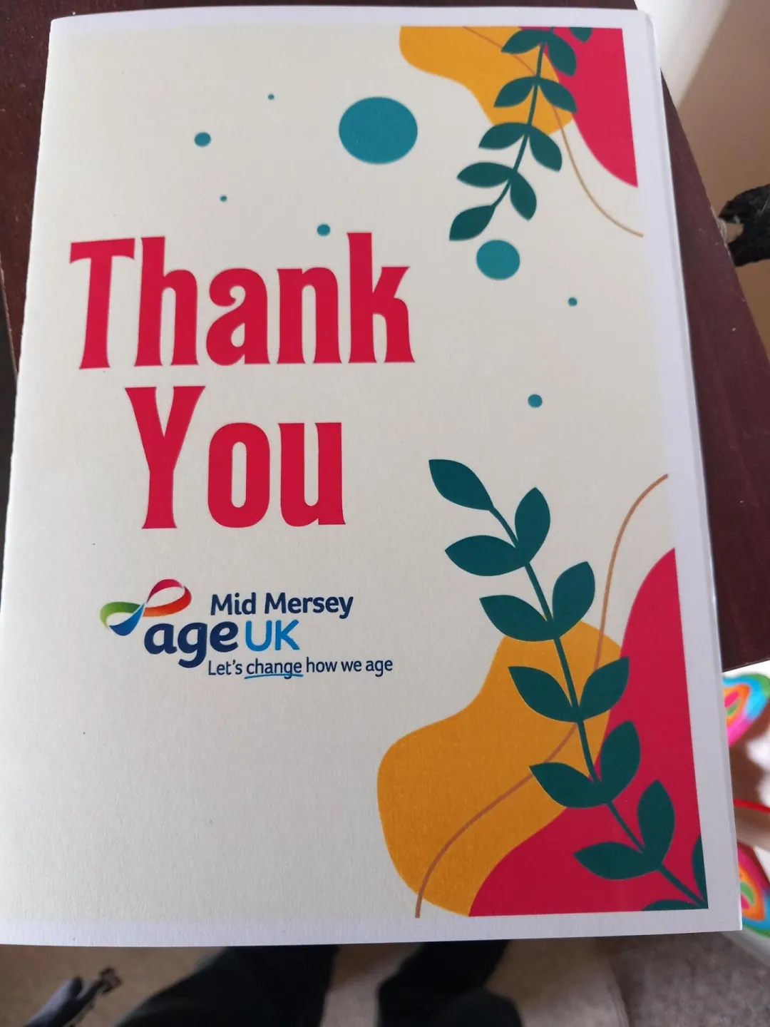 Age Uk Thank You Card