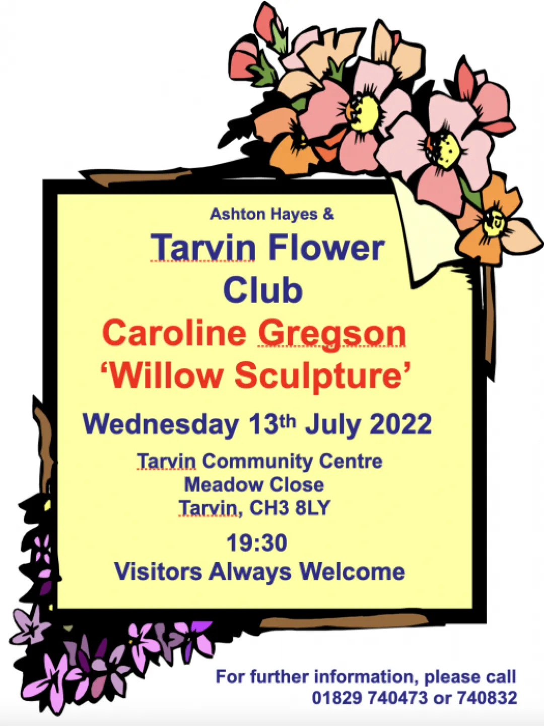 Flower club poster 13 July