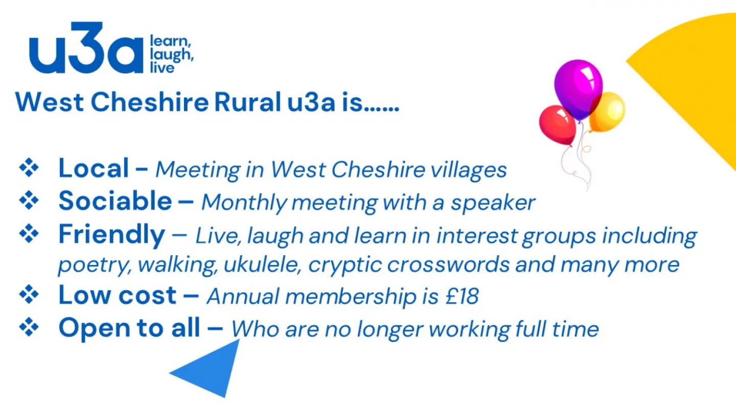 U3A latest information for the Barbour website