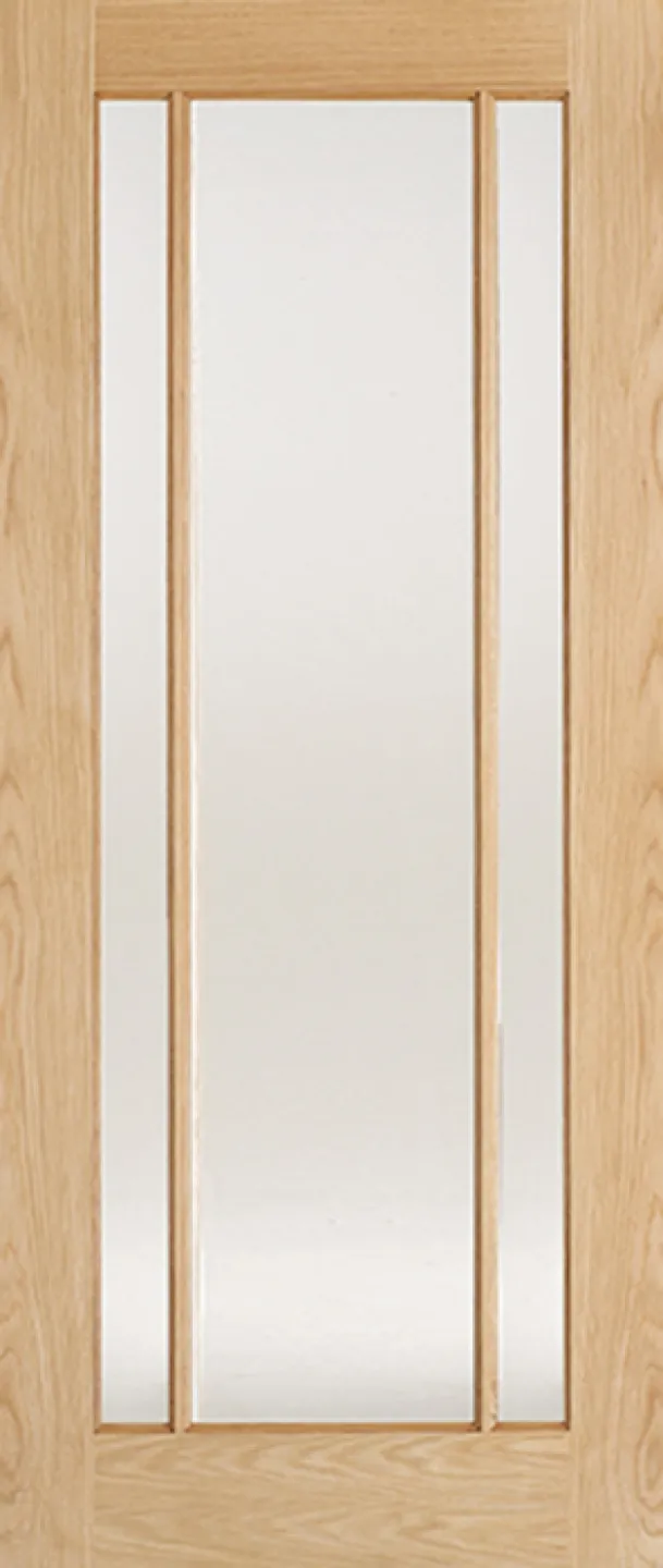 Oak Lincoln Glazed 3L Frosted Glass