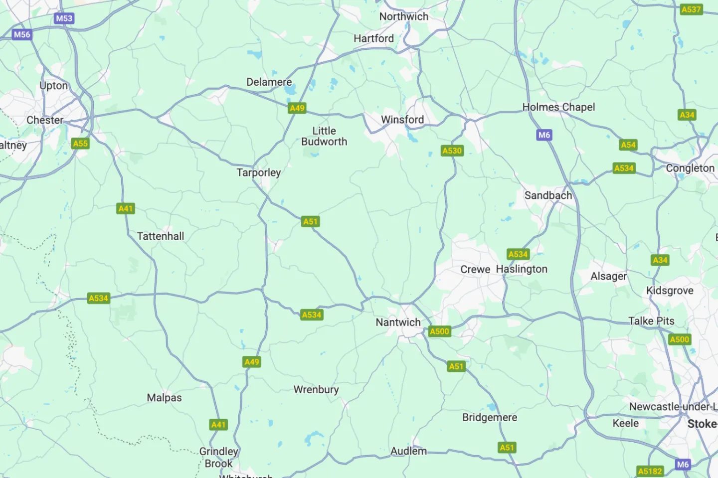 Map of Cheshire