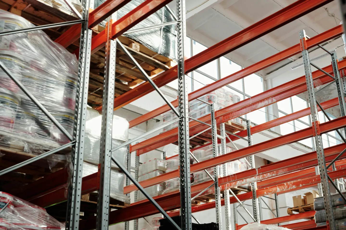 Red Metal Frame Inside Building