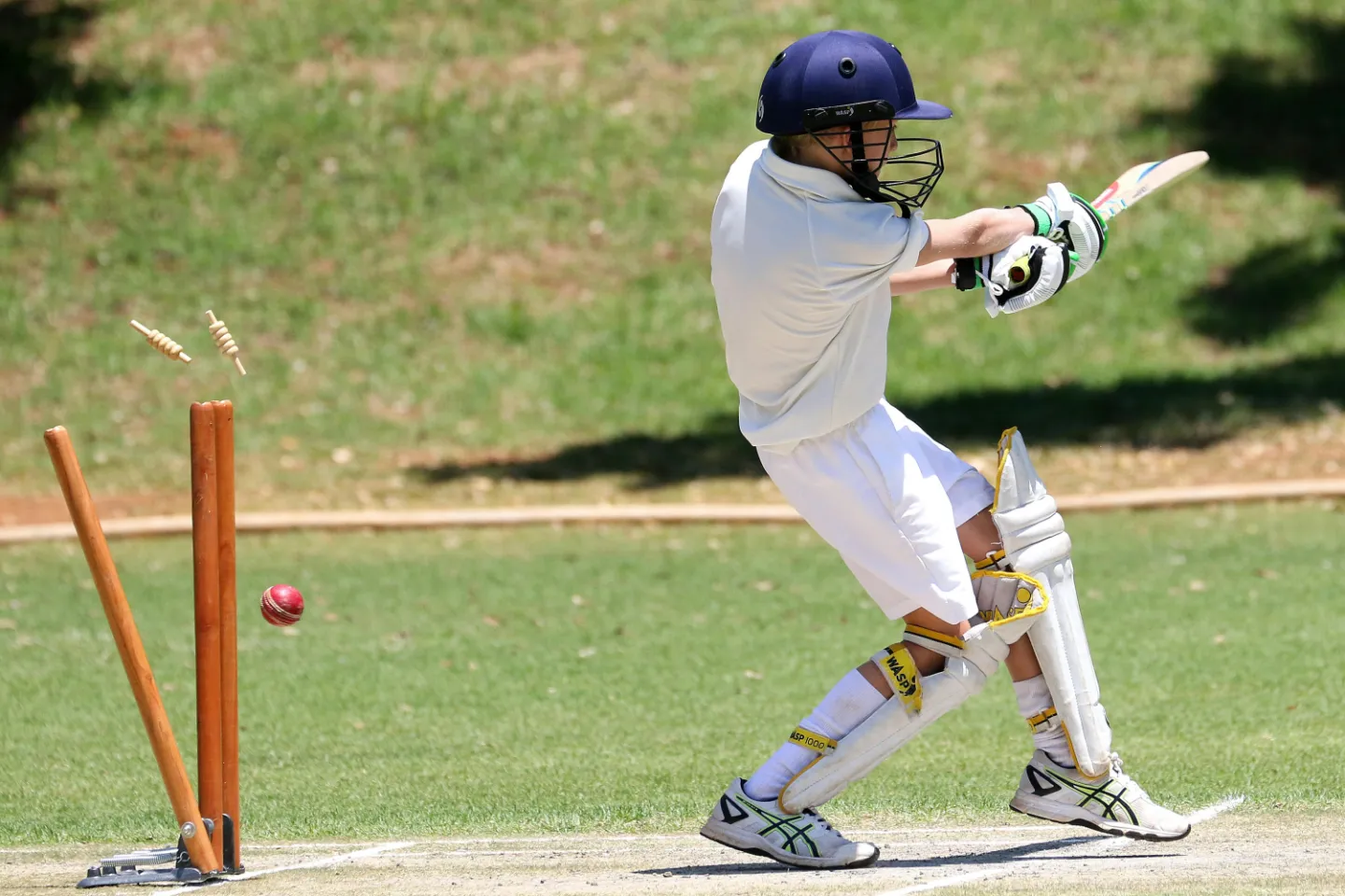 Boy in Full Cricket Gear 