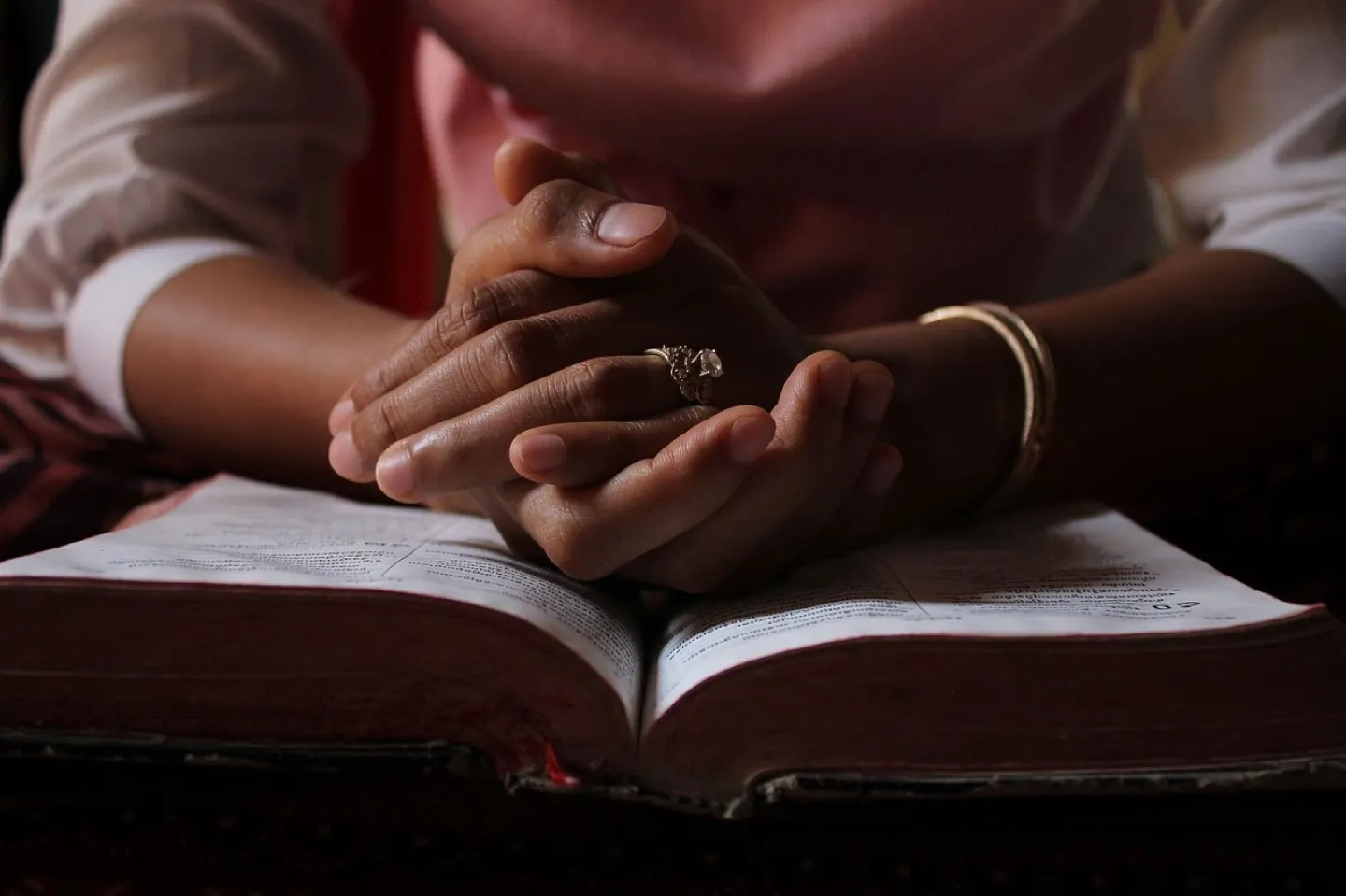 Praying, bible, reading bible