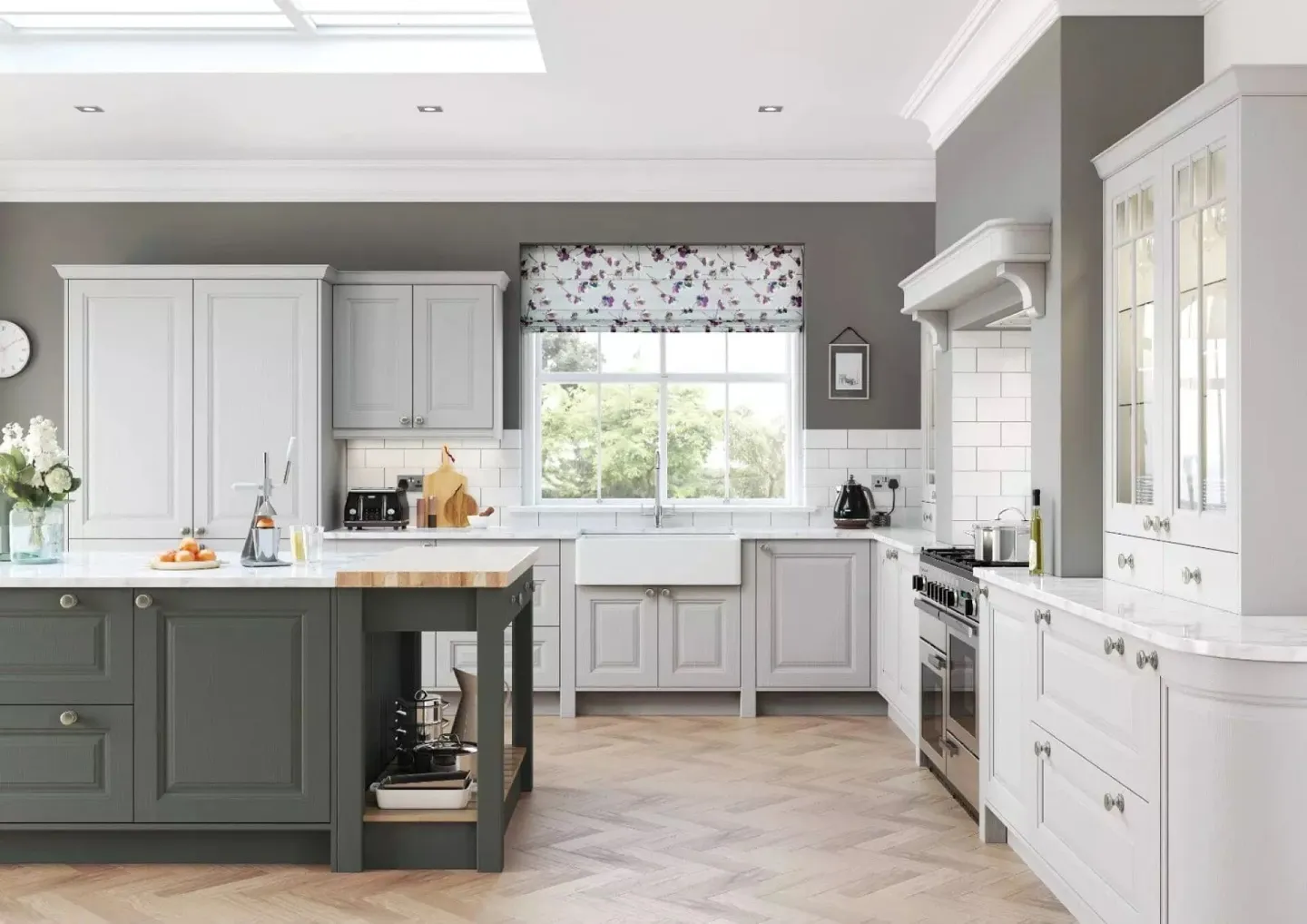 Alku White Grey Open Plan U-Sh