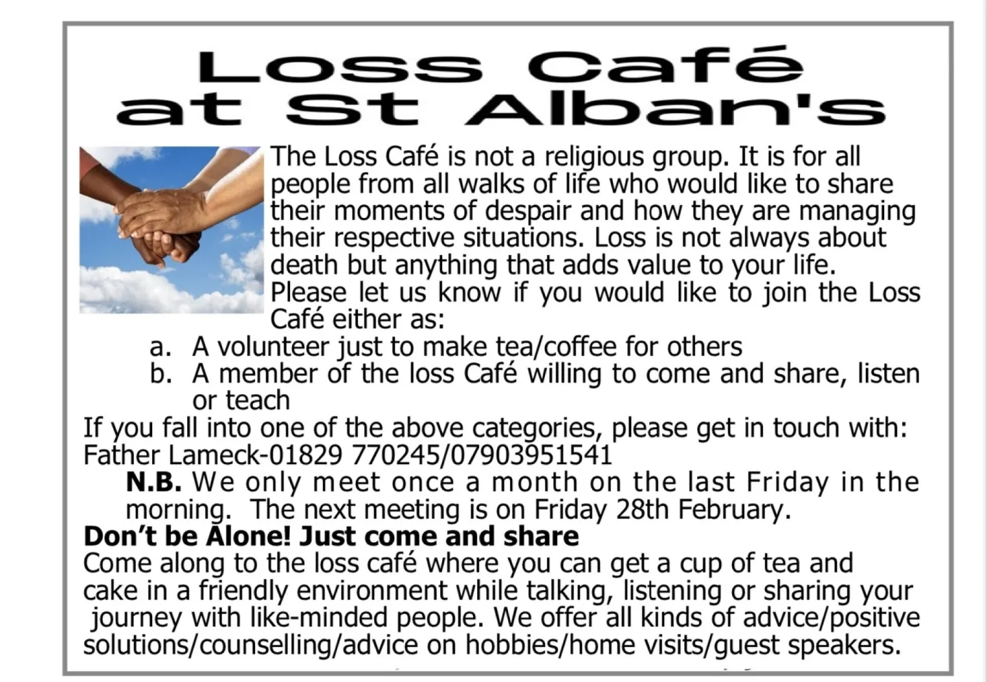 Loss Cafe at St Alban's
