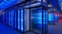 computer server by night