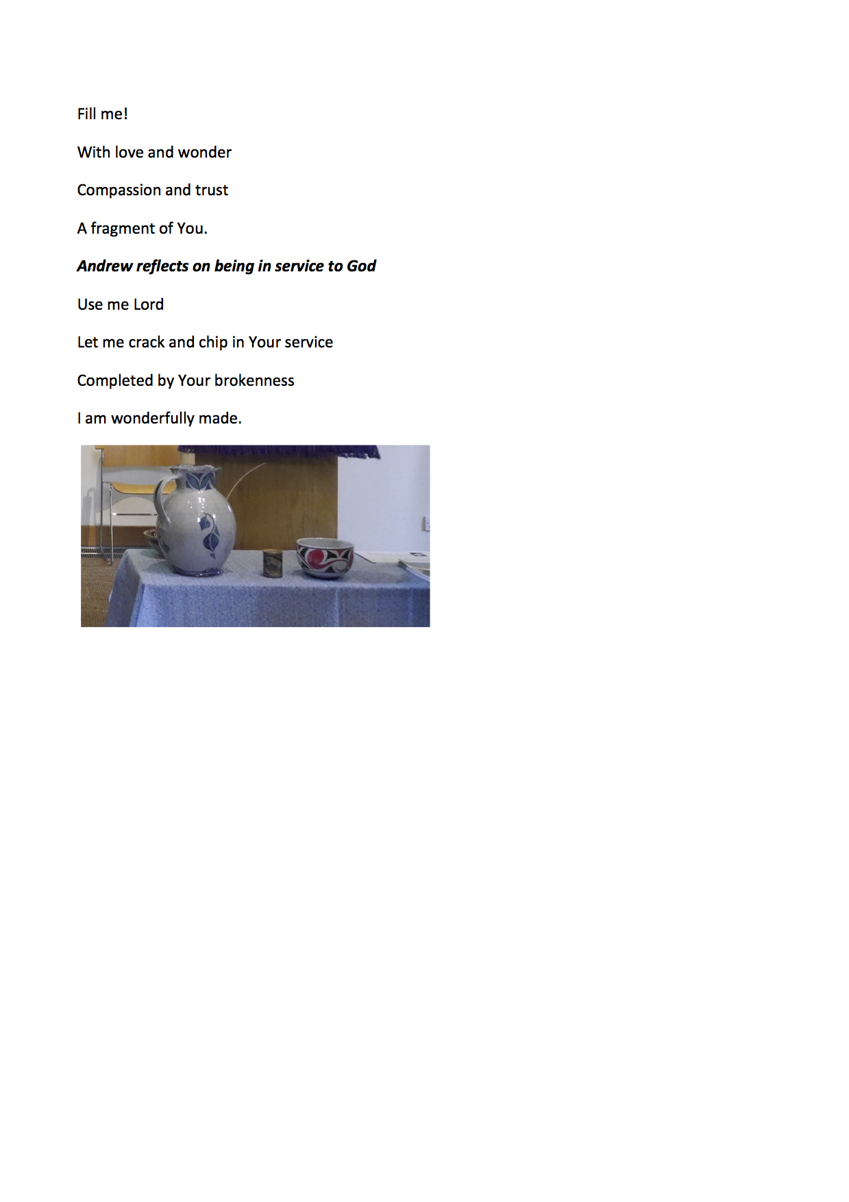 Worship through pottery – 5 Poem and Photos