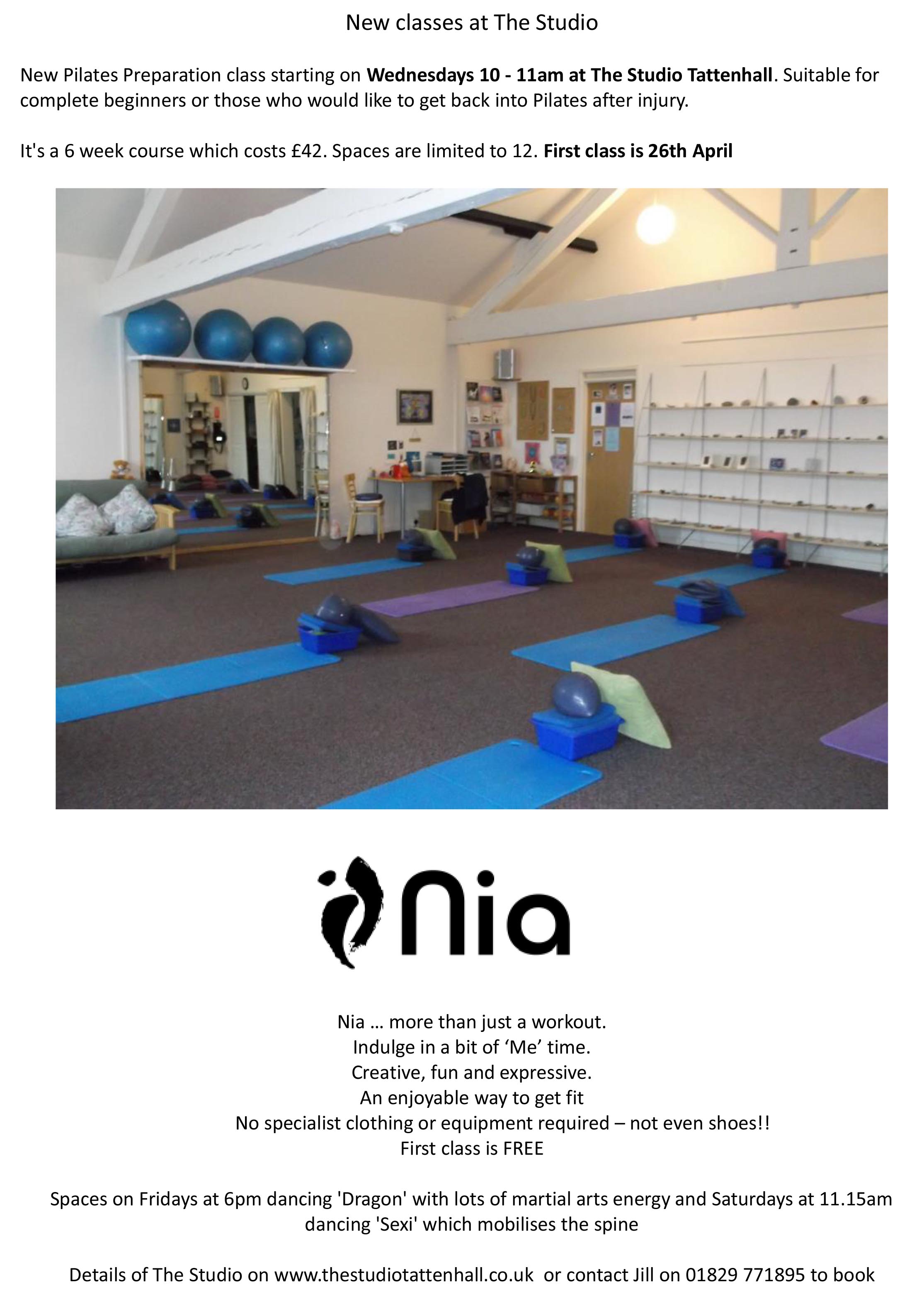 New classes at The Studio