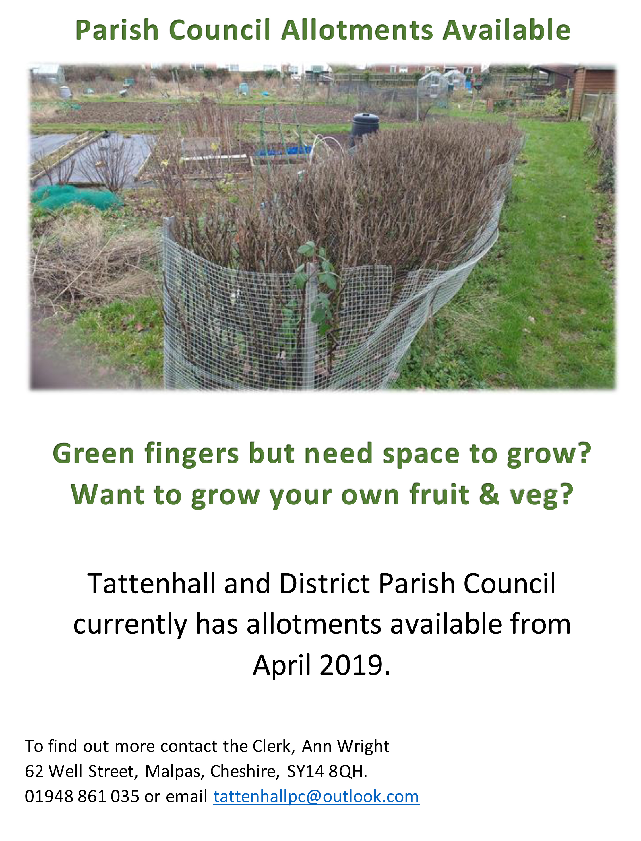 Parish Council Allotments Available