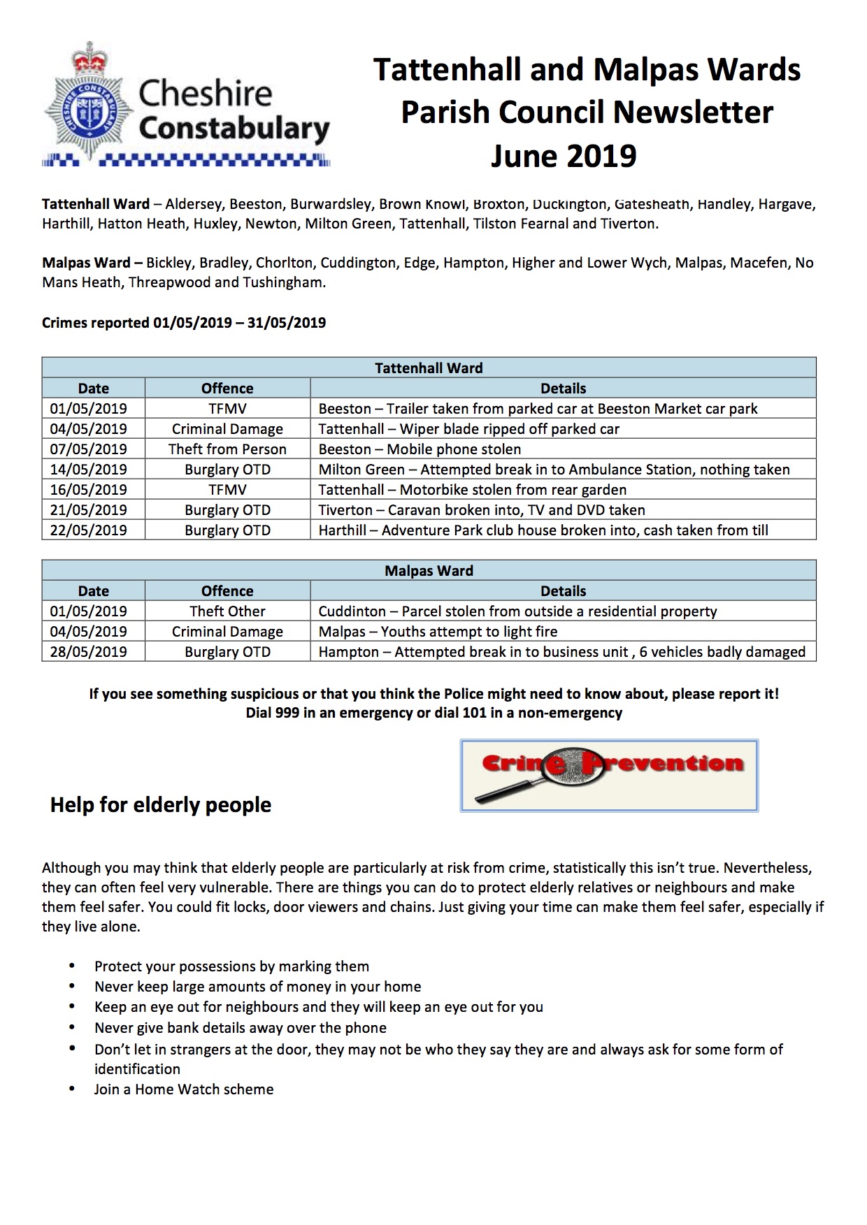 police report May 2019