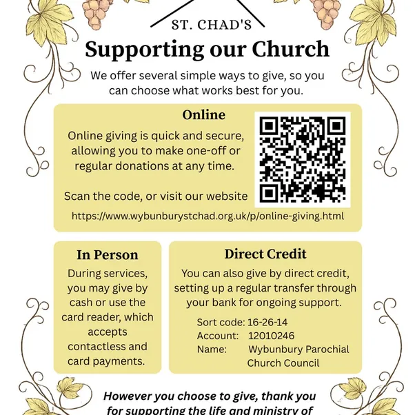 Supporting Our Church