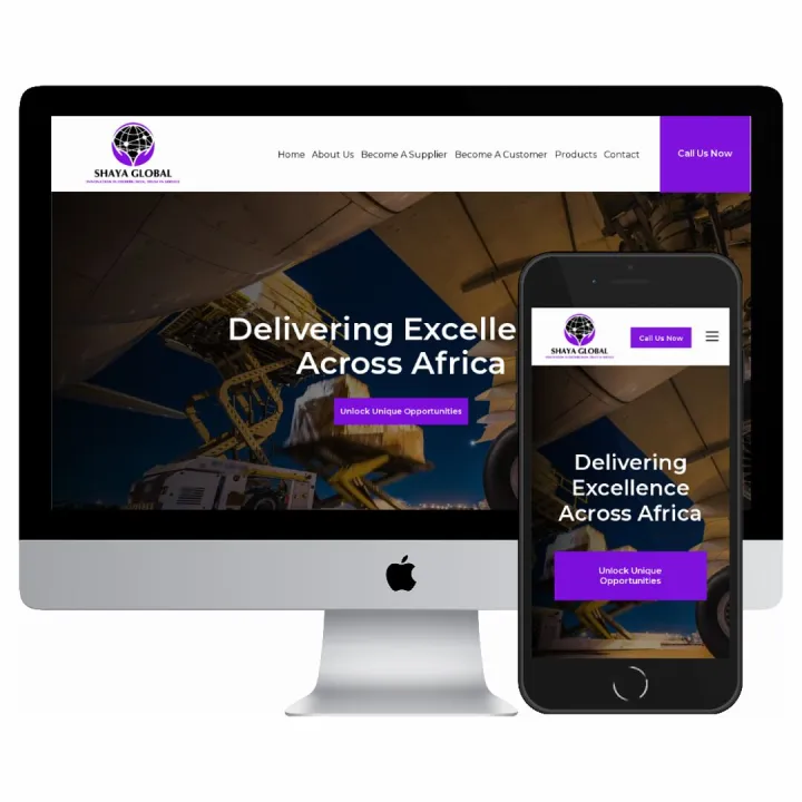 Desktop and mobile screenshots of the Shaya Global website