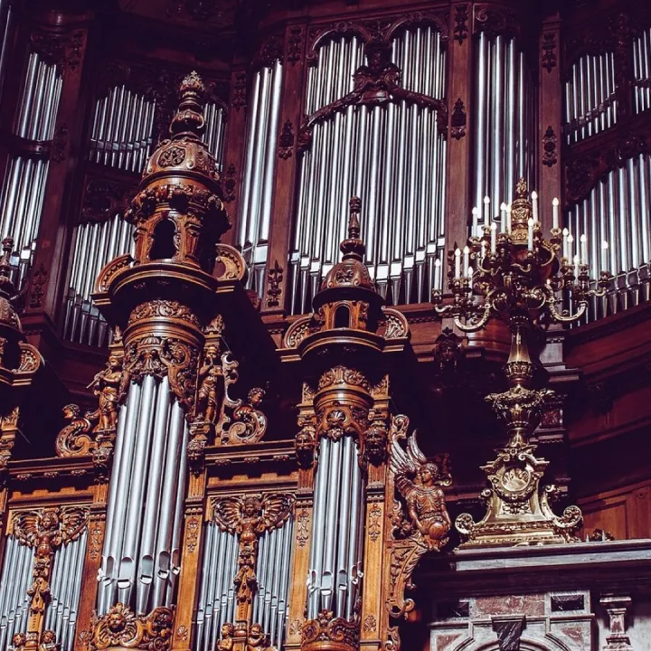 The restored pipe organ at Upper Branton