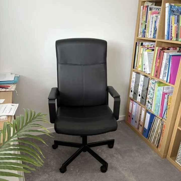 IKEA Millberget Black Synthetic Leather Office Chair Good Condition &ndash; Items for sale