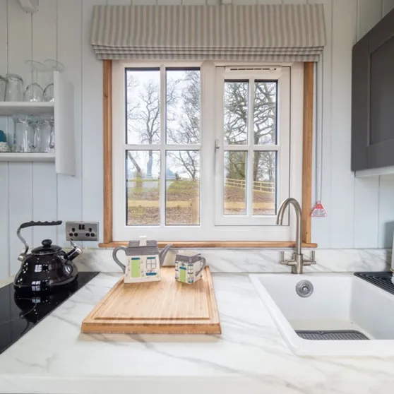 The well equipped kitchen inside the Shepherd’s Crook