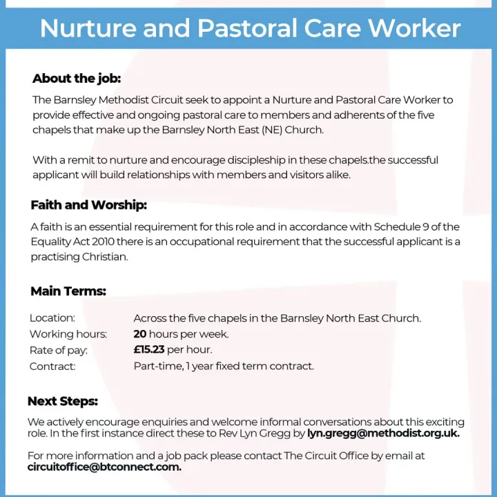 Smd Ja1 Bmc Nurture and Pastoral Care Worker